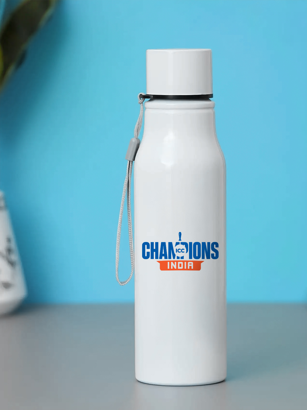 India Champions Stainless Steel Bottle - ICC Champions Trophy 2025 (750 ml, White)