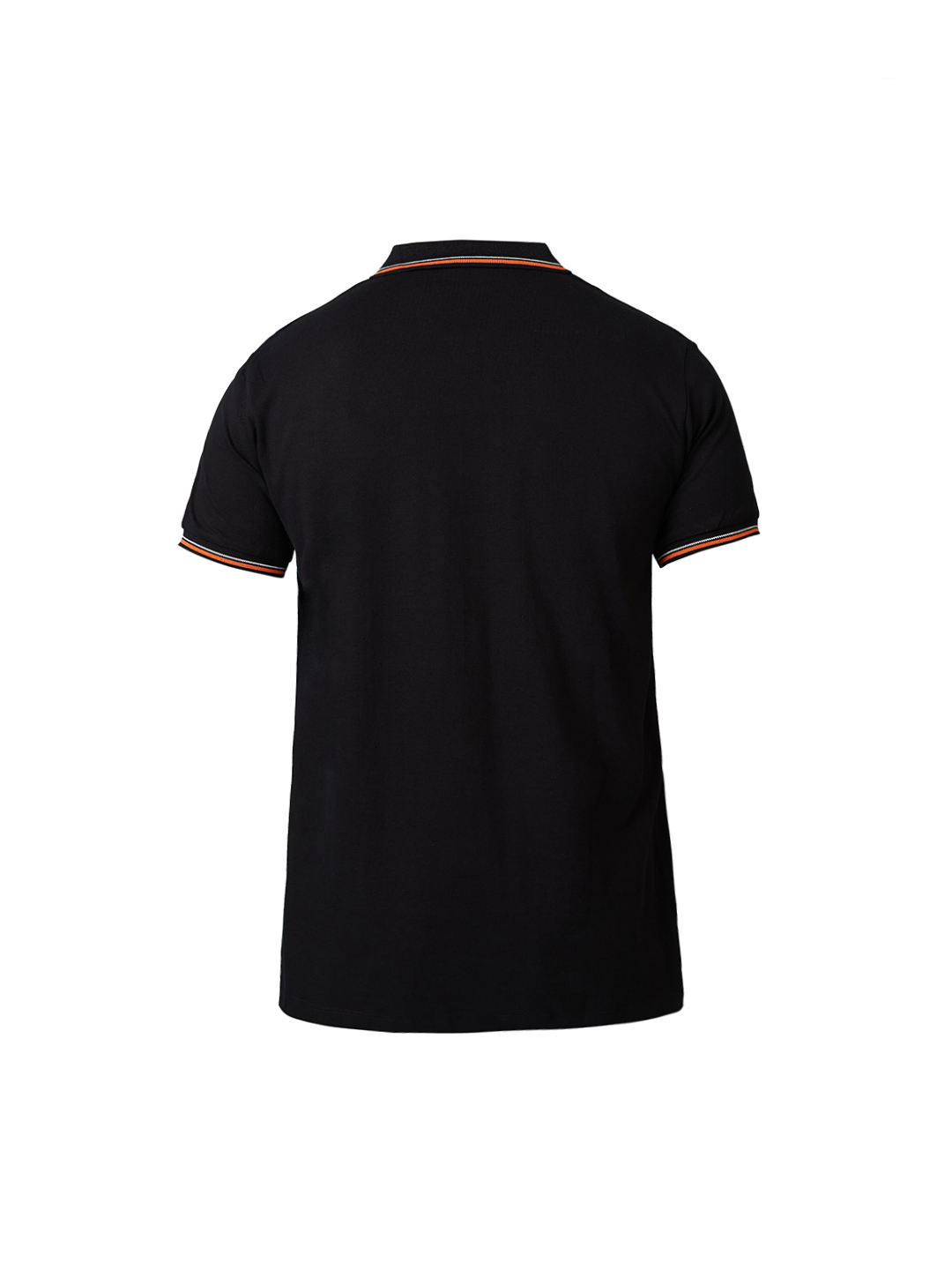 India ICC Champions Trophy 2025 Men Black and Orange Half Sleeve Polo Collar T-Shirt (8)