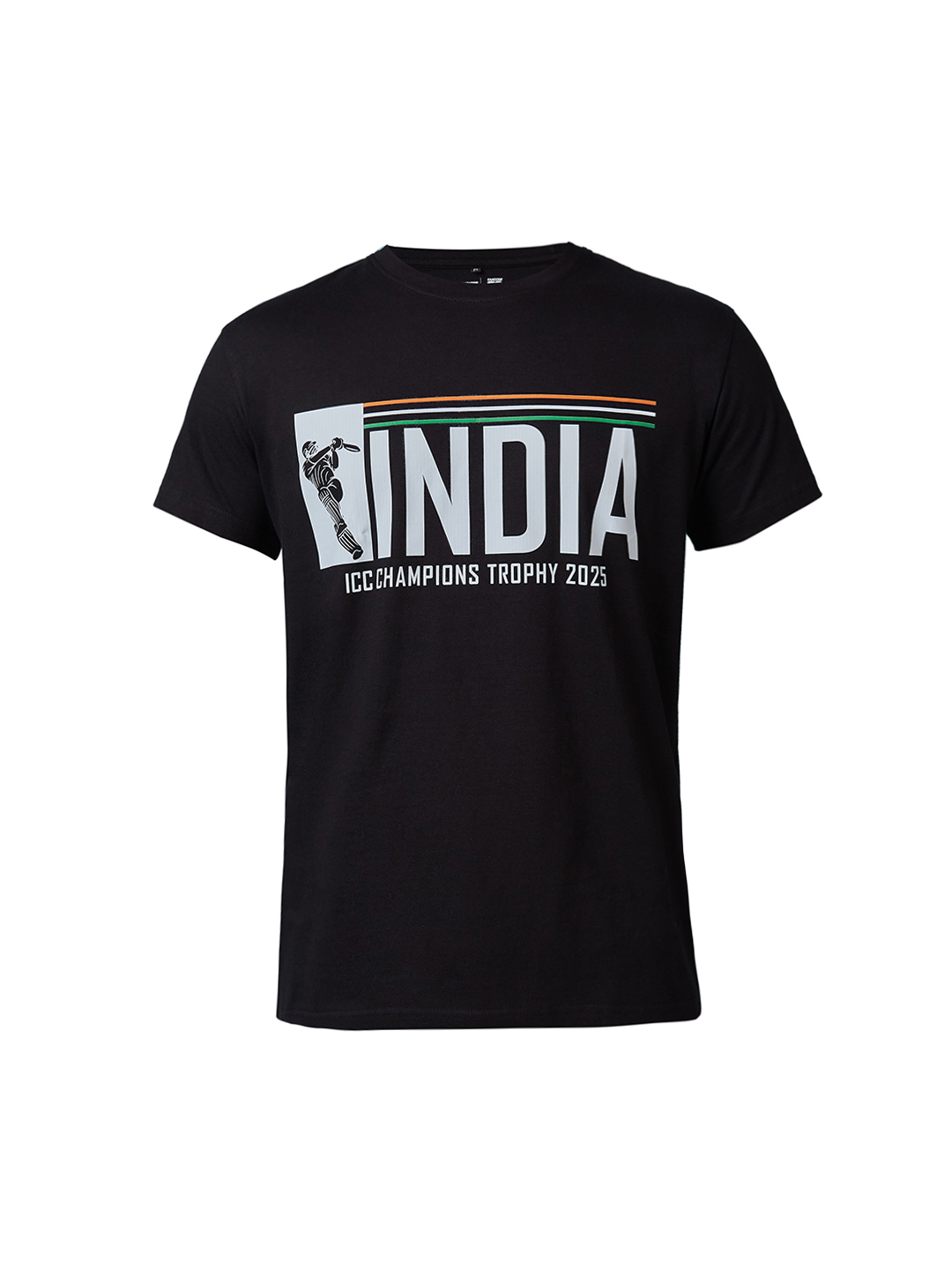 India ICC Champions Trophy 2025 Men Black Typography Printed Half Sleeves Round Neck Cotton T-Shirt (7)