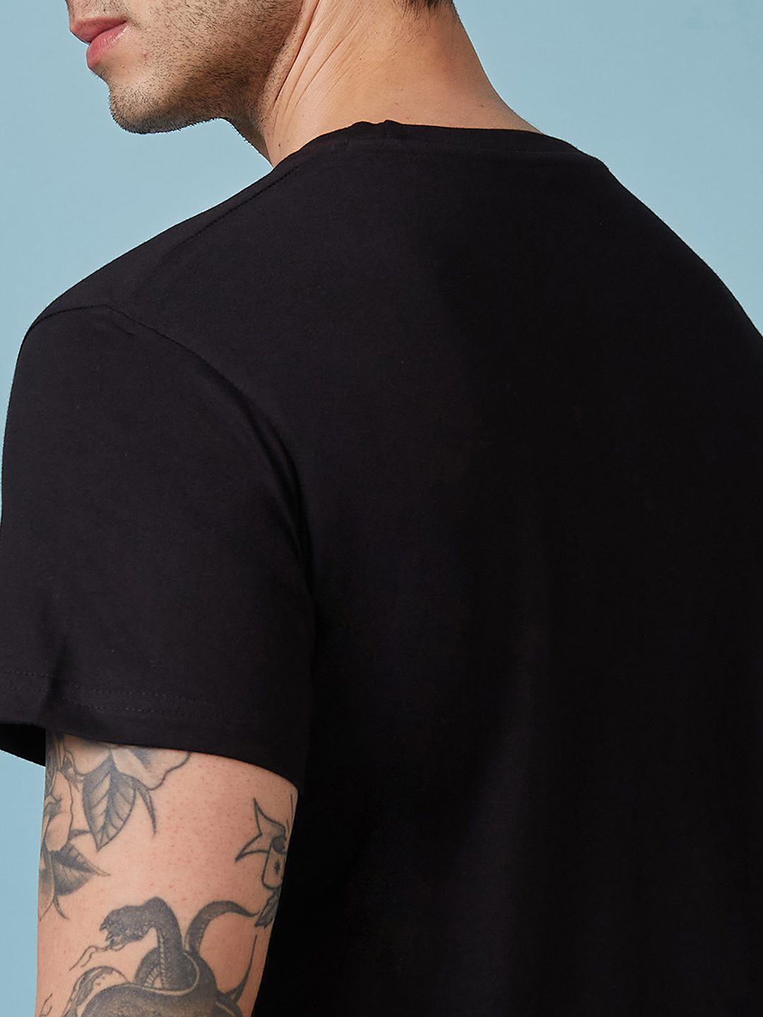 India ICC Champions Trophy 2025 Men Black Typography Printed Half Sleeves Round Neck Cotton T-Shirt (5)