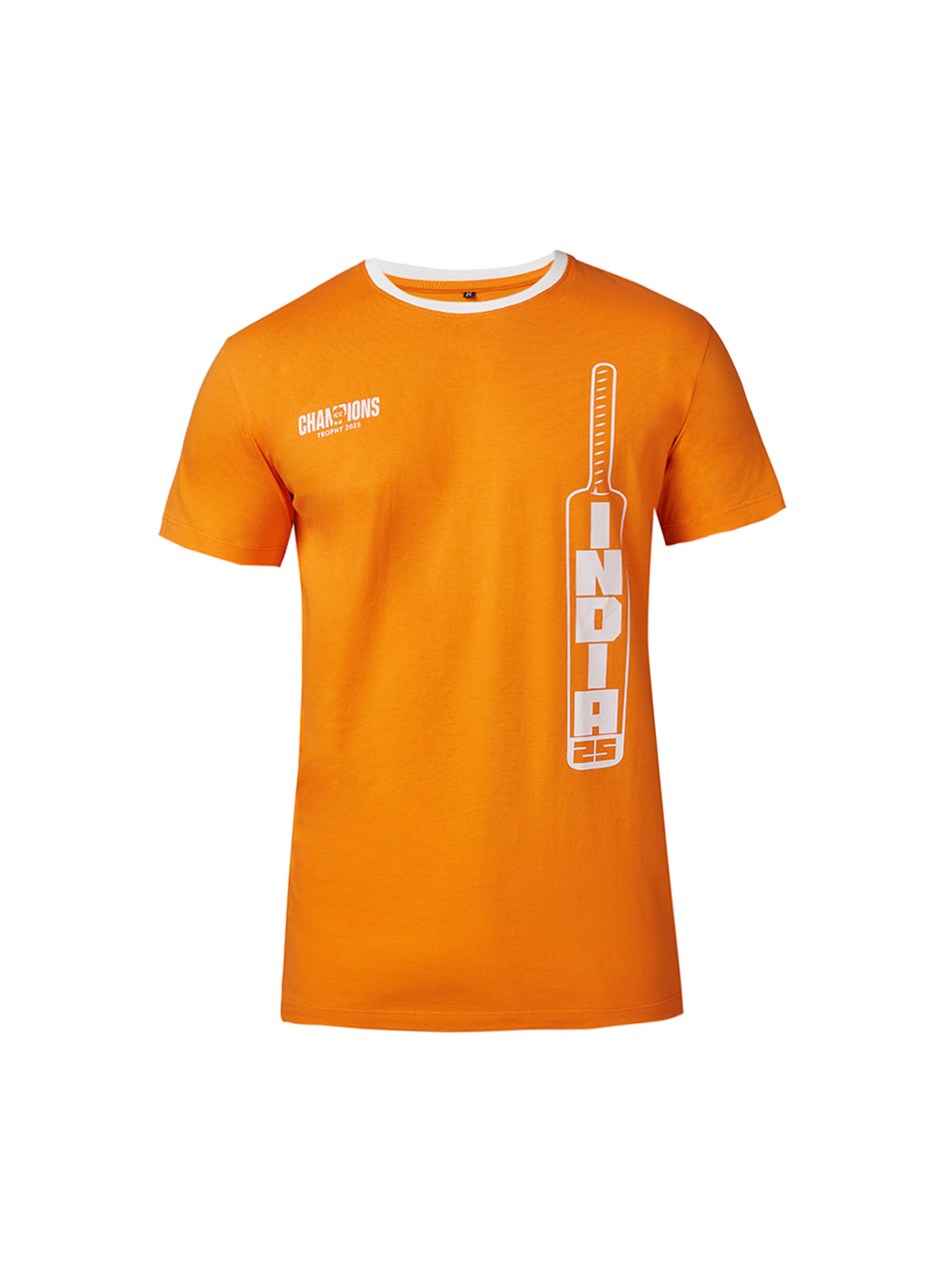 India ICC Champions Trophy 2025 Men Orange and White Graphic Printed Half Sleeves Round Neck Cotton T-Shirt (7)
