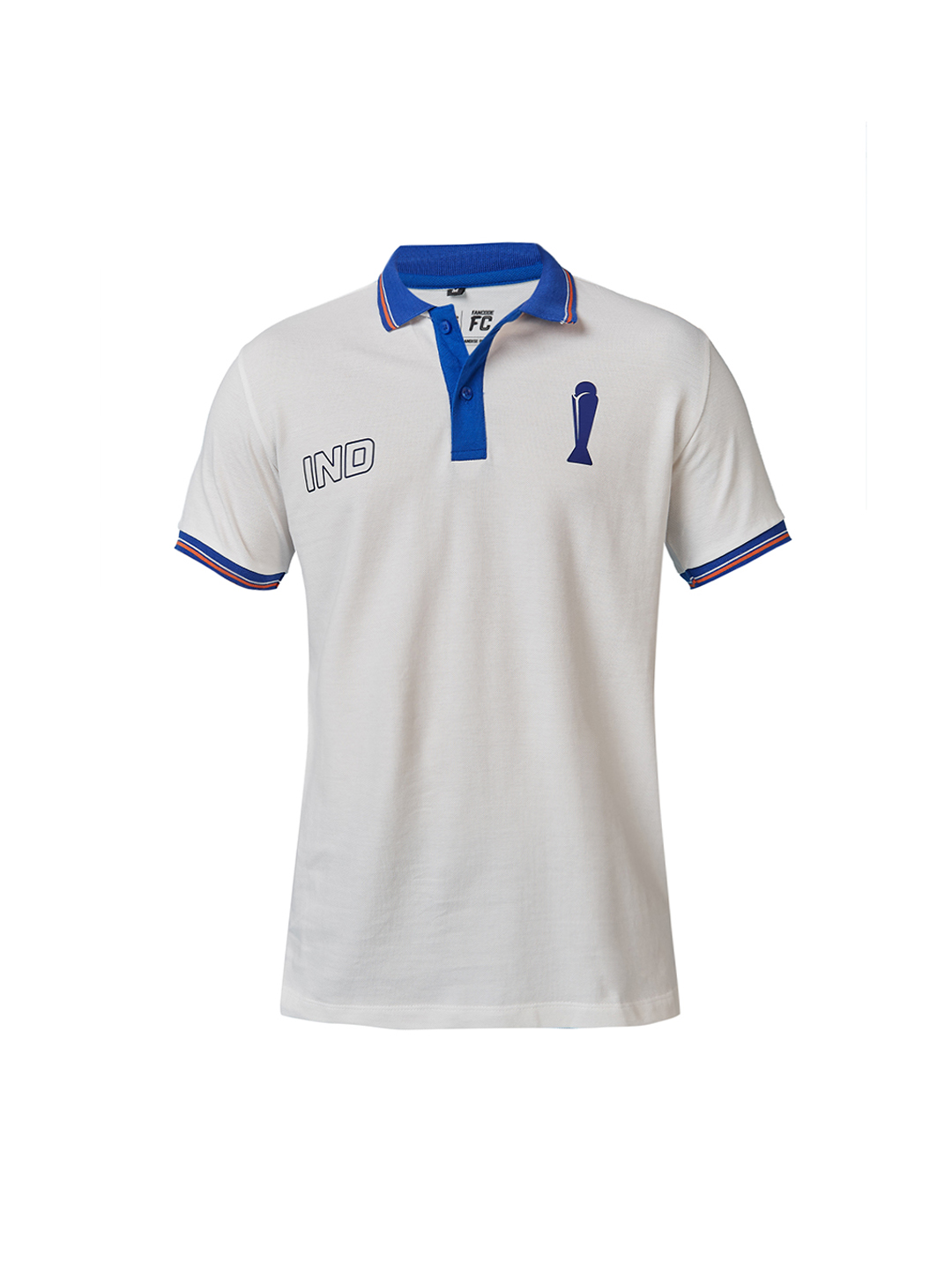 India ICC Champions Trophy 2025 Men White and Royal Blue Solid Half Sleeves Polo Collor T-Shirt (8)