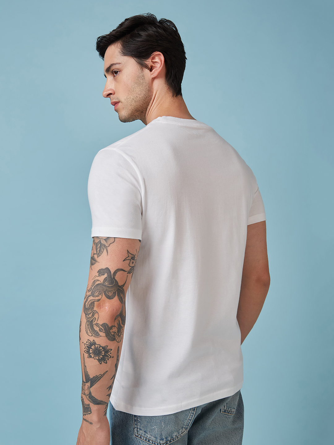 India ICC Champions Trophy 2025 Men White Typography Printed Half Sleeves Round Neck Cotton T-Shirt (3)