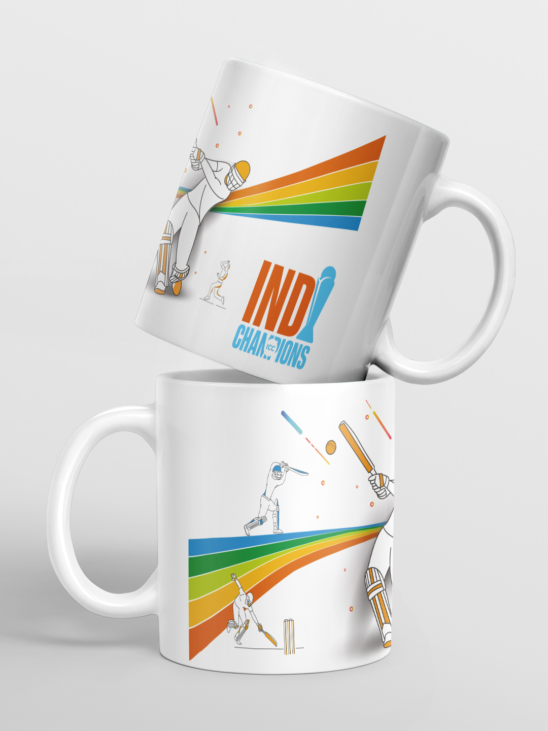 ICC Champions Trophy 2025 - Ceramic Glossy Printed Mug, Microwave and Dishwasher Safe, Tea and Coffee Mug - 325 ml (Whit