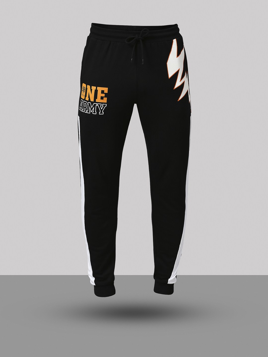 India ICC Men's T20 WC-24 Black Typography Printed Mid-Rise Slim Fit Training Joggers (10)