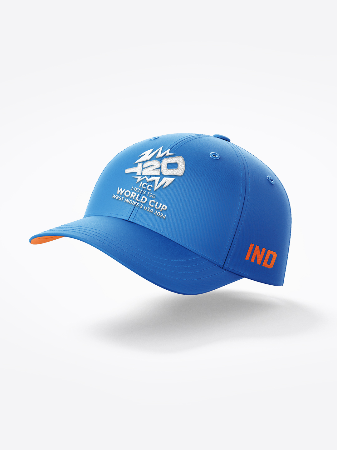 ICC Men's T20 WC-24 Blue and Orange Embroidered Team India Baseball Cap