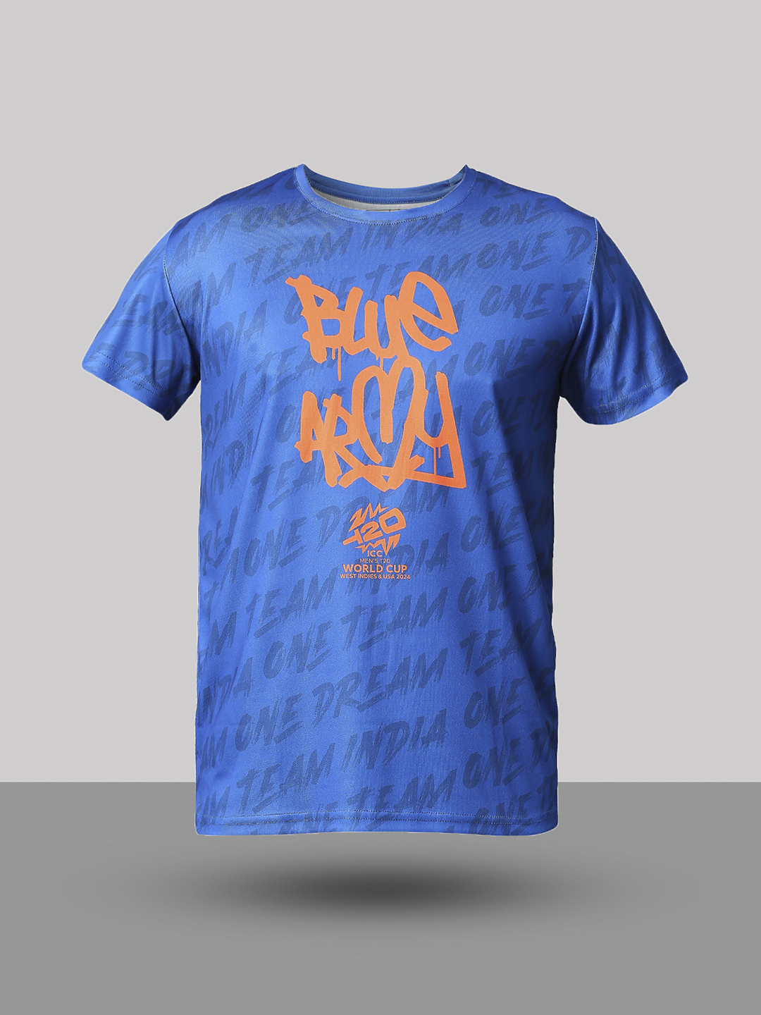 India ICC Men's T20 WC-24 Blue Graphic Printed Half Sleeves Round Neck Polyester T-Shirt (7)