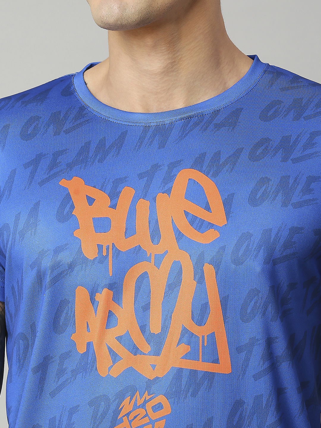 India ICC Men's T20 WC-24 Blue Graphic Printed Half Sleeves Round Neck Polyester T-Shirt (9)
