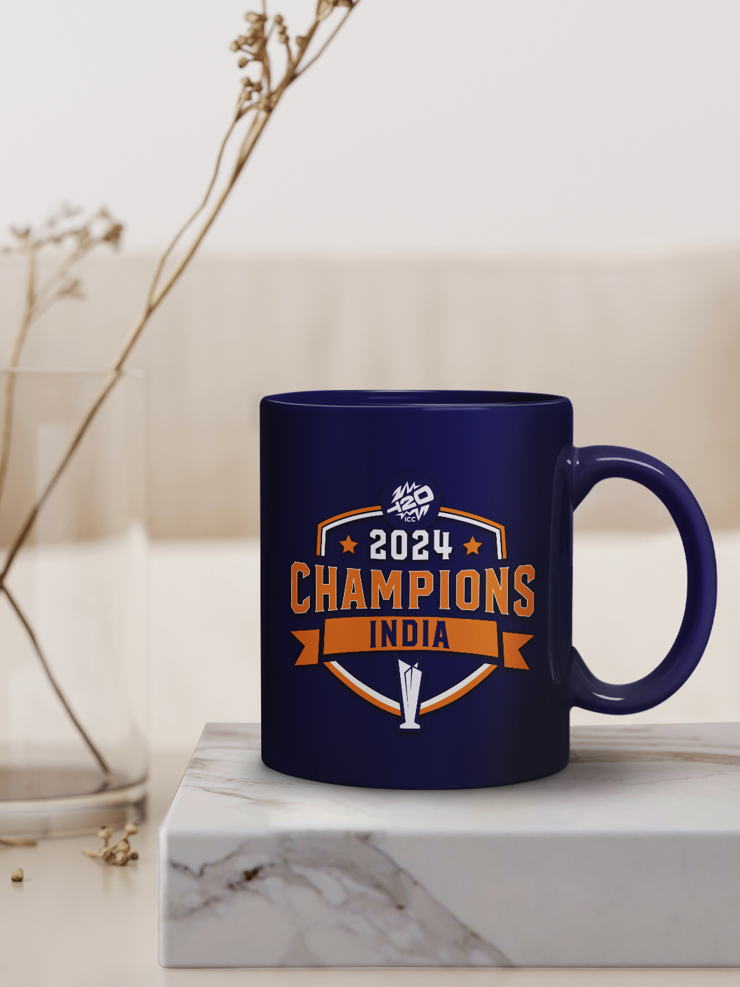 India ICC Men's T20 WC-24 India Champions Blue Ceramic Mug 350 ML (Pack of 1) (7)