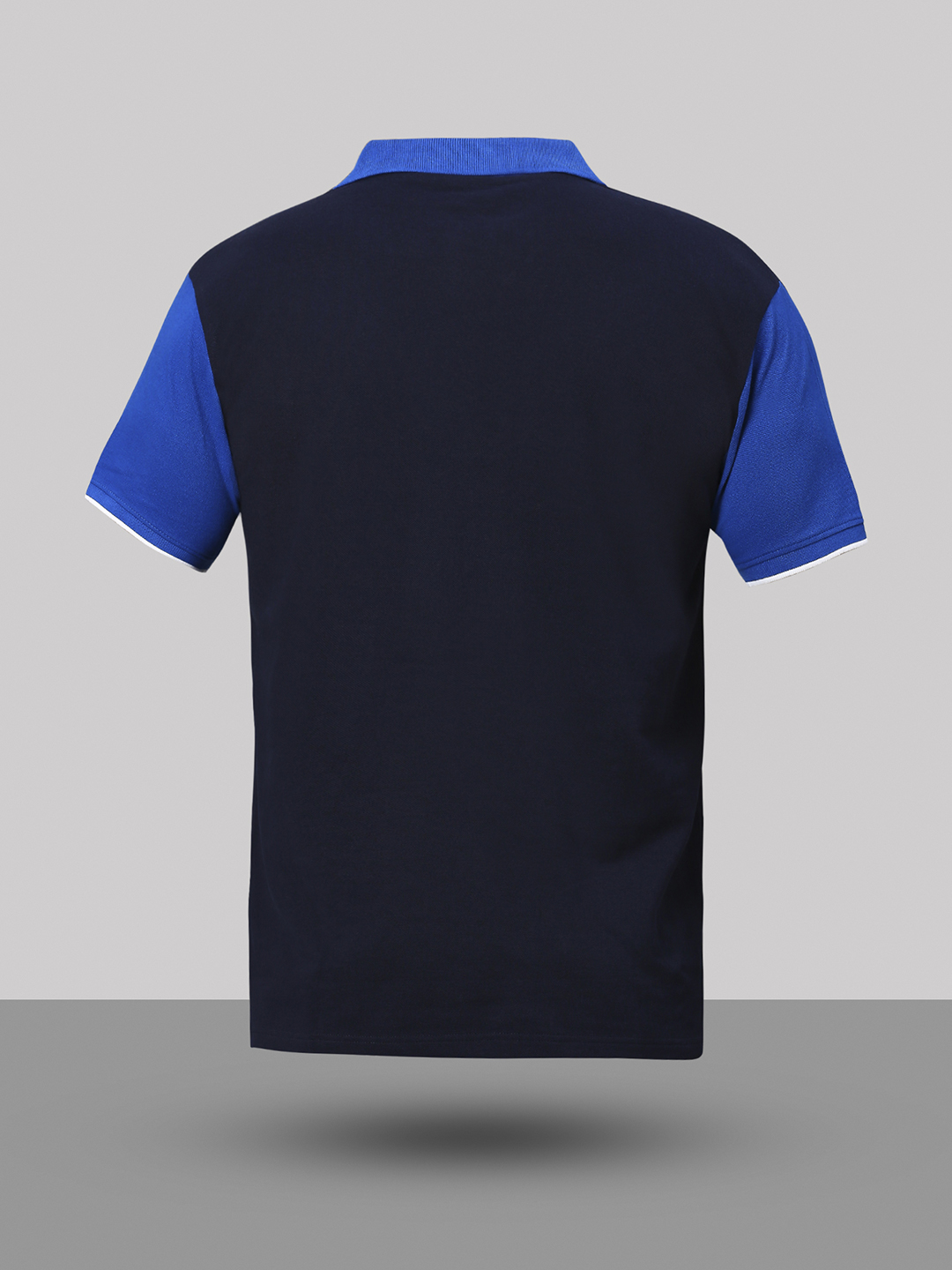 India ICC Men's T20 WC-24 Navy and Royal Blue Colourblocked Half Sleeves Polo Collar Cotton T-Shirt (9)