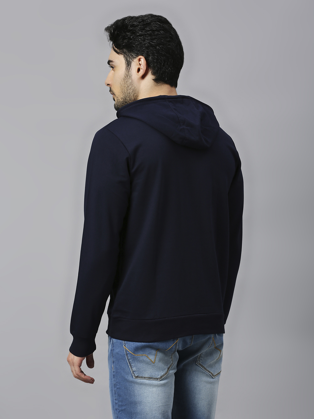 India ICC Men's T20 WC-24 Navy Blue Logo Printed Full Sleeves Hooded Sweatshirt (5)