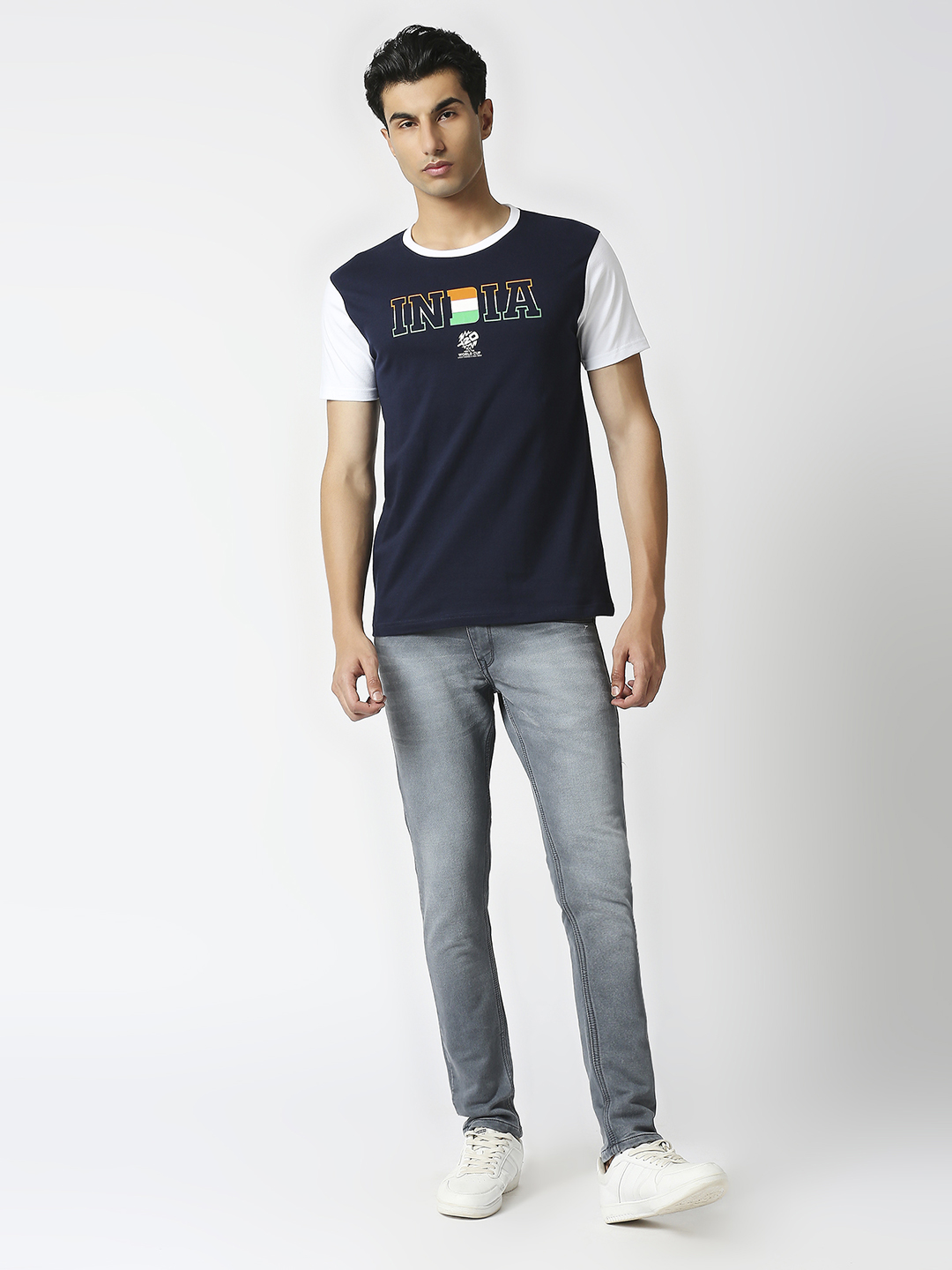 India ICC Men's T20 WC-24 Navy Blue Typography Printed Half Sleeves Round Neck Cotton T-Shirt (6)