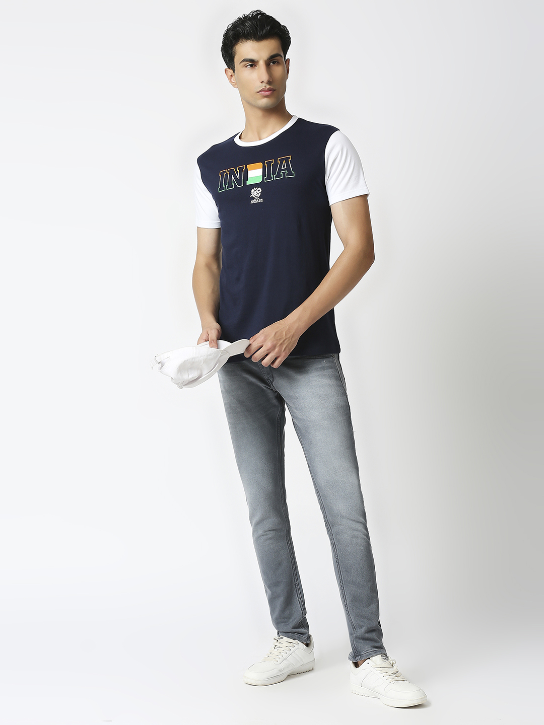 India ICC Men's T20 WC-24 Navy Blue Typography Printed Half Sleeves Round Neck Cotton T-Shirt (7)