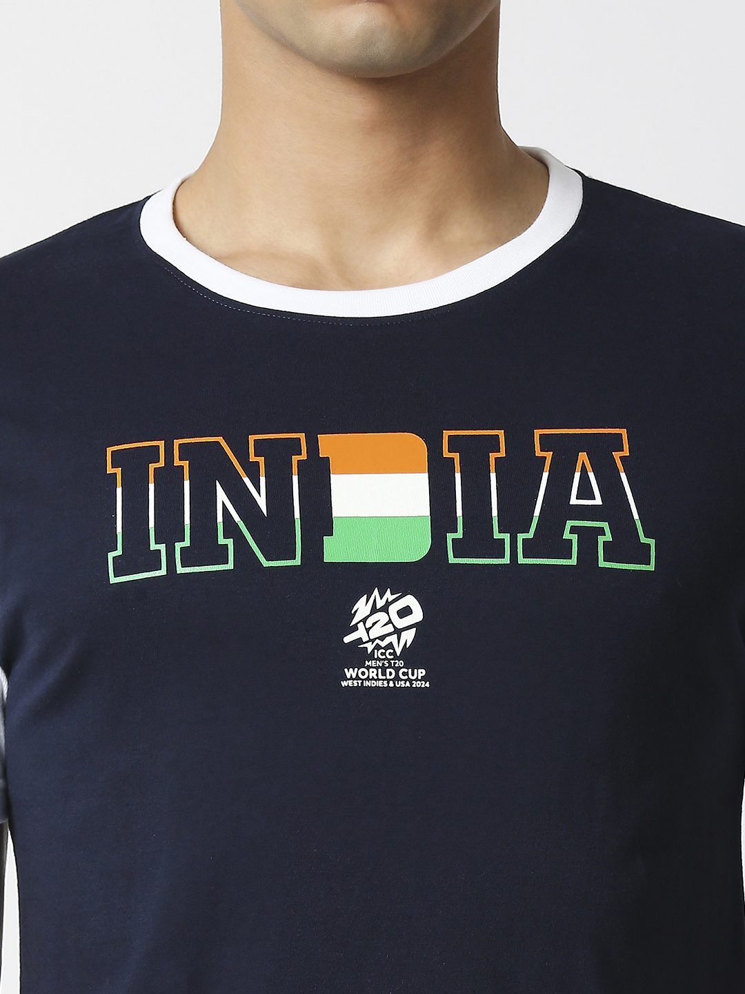 India ICC Men's T20 WC-24 Navy Blue Typography Printed Half Sleeves Round Neck Cotton T-Shirt (8)