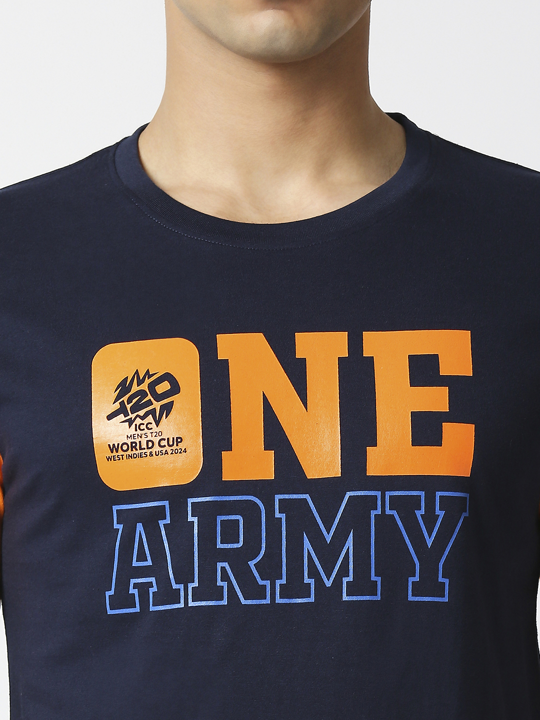 India ICC Men's T20 WC-24 Navy Blue Typography Printed Half Sleeves Round Neck Cotton T-Shirt (7)