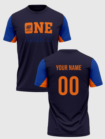 India ICC Men's T20 WC-24 Navy Blue Typography Printed Half Sleeves Round Neck Cotton T-Shirt - Customised (2)