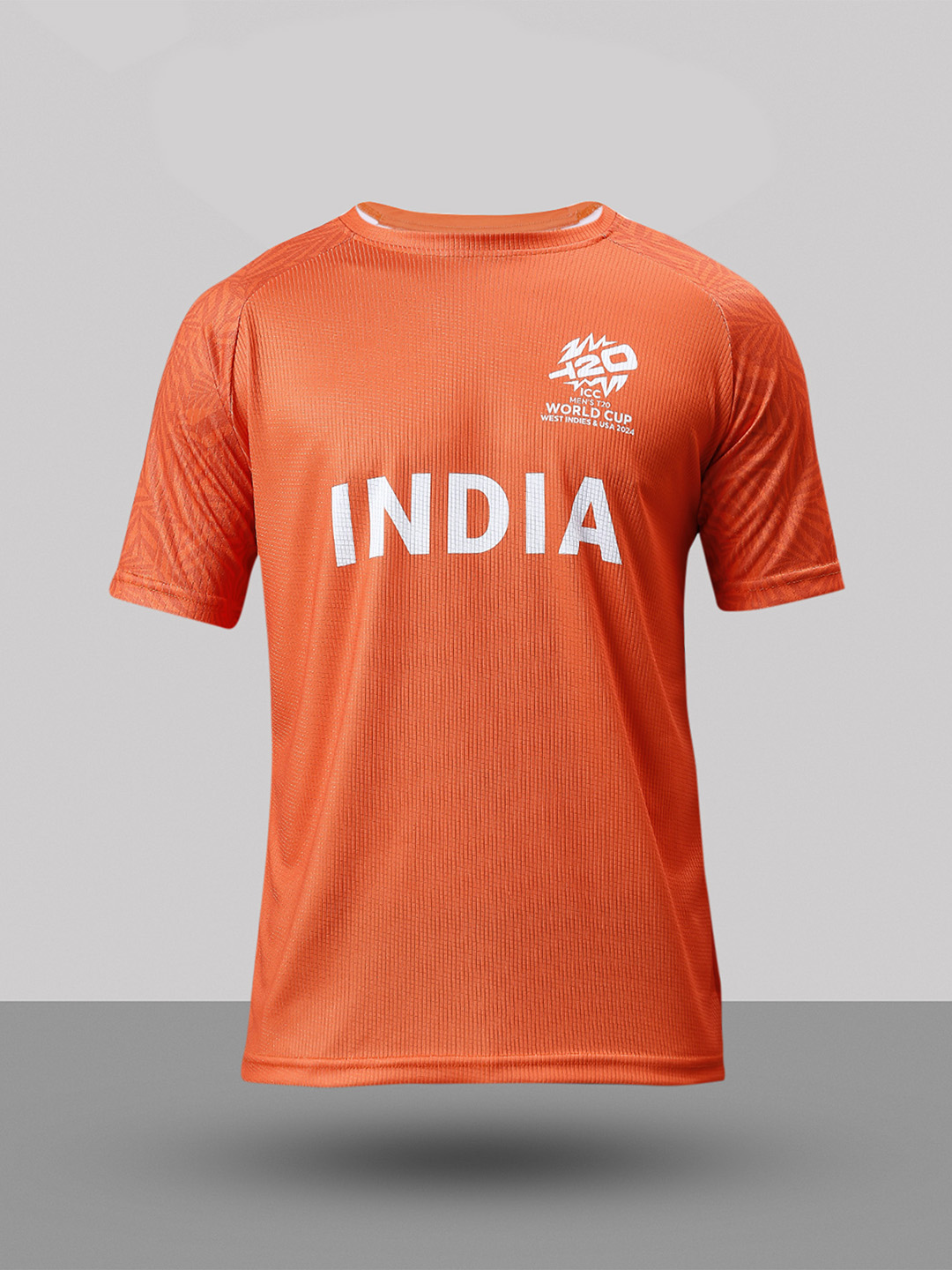 India ICC Men's T20 WC-24 Orange Graphic Printed Half Sleeves Round Neck Polyester T-Shirt (8)