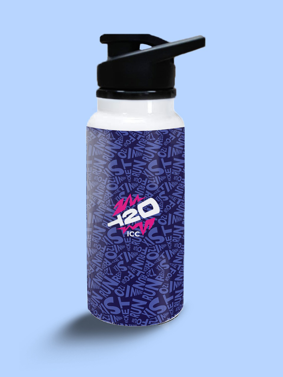 India ICC Men's T20 WC-24 Team India Blue and Pink Printed Stainless Steel Sipper - 750 ML (3)
