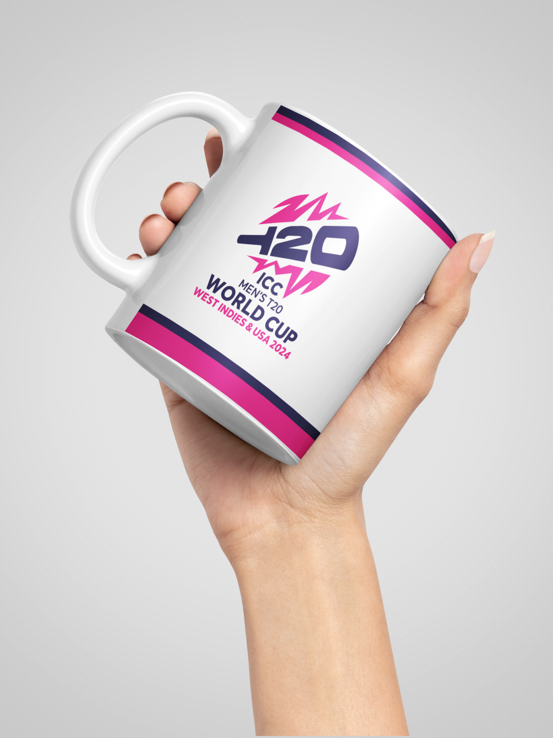 India ICC Men's T20 WC-24 Team India White and Pink Printed Ceramic Mug 325 ML (2)