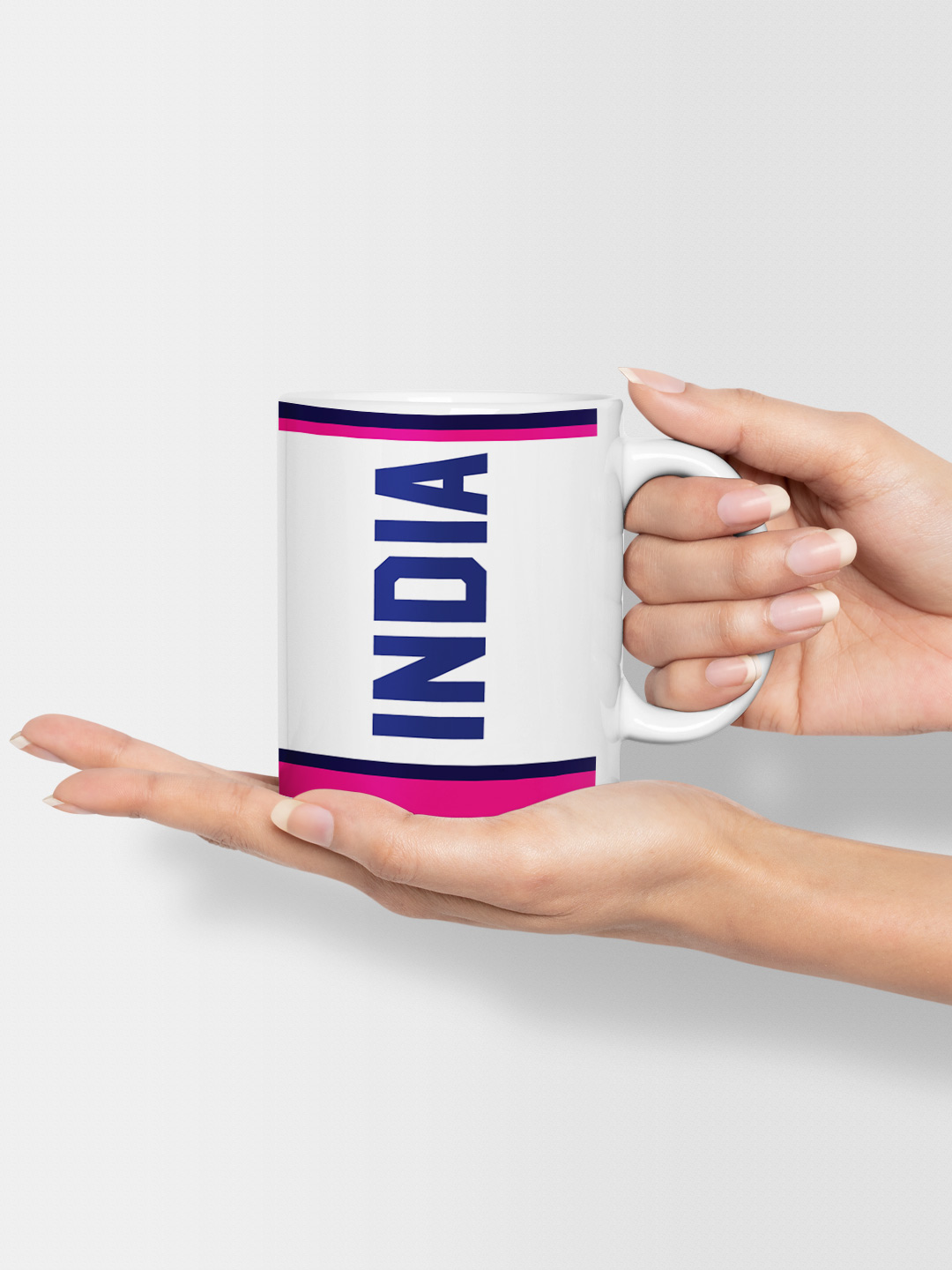 India ICC Men's T20 WC-24 Team India White and Pink Printed Ceramic Mug 325 ML (3)