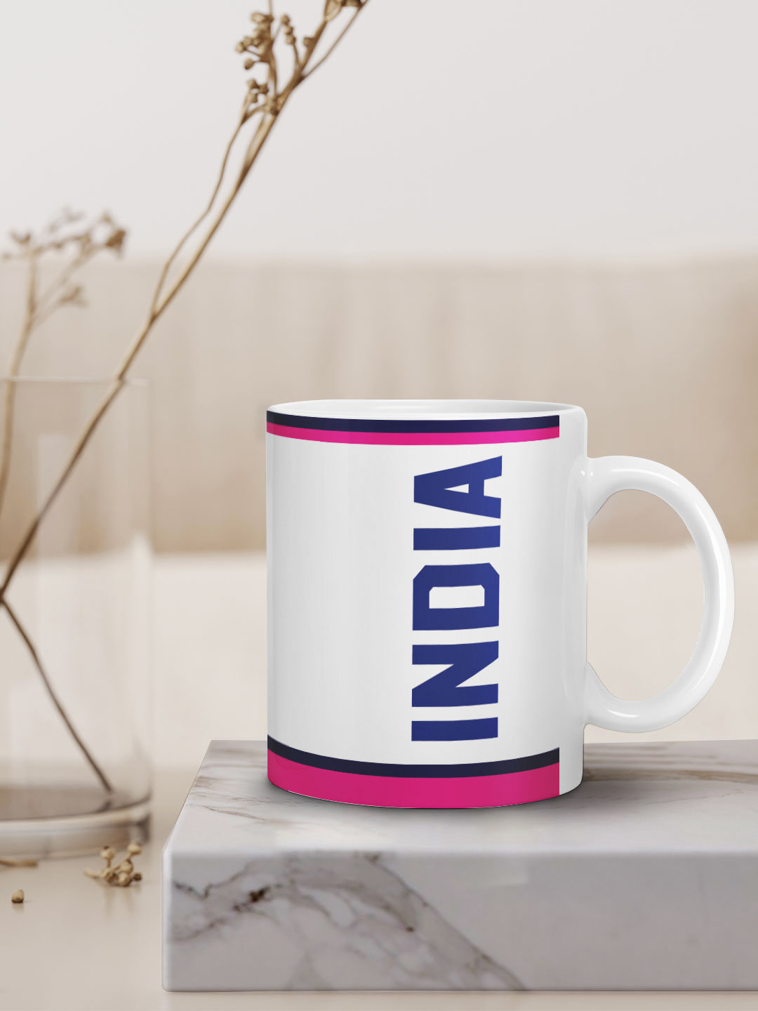 India ICC Men's T20 WC-24 Team India White and Pink Printed Ceramic Mug 325 ML (7)