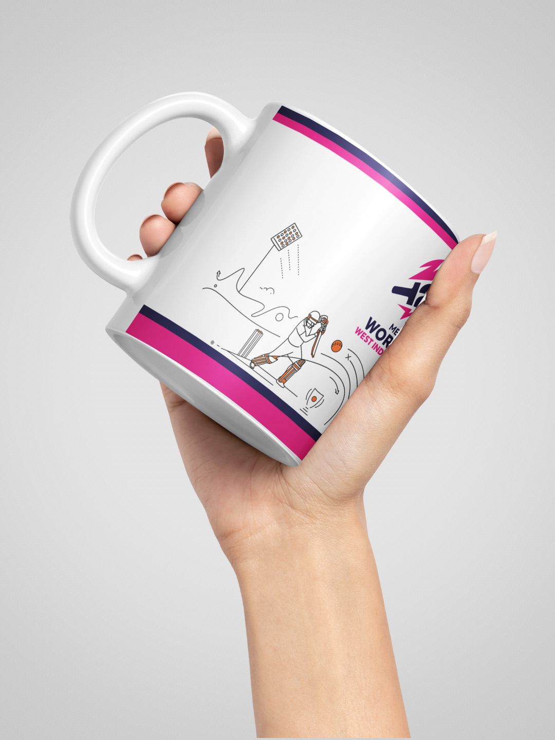 India ICC Men's T20 WC-24 Team India White and Pink Printed Ceramic Playground Mug 325 ML (3)
