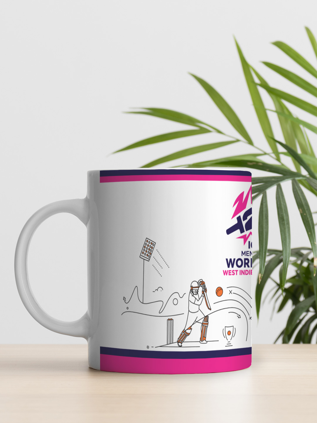 India ICC Men's T20 WC-24 Team India White and Pink Printed Ceramic Playground Mug 325 ML (4)