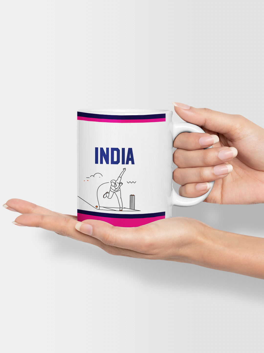 India ICC Men's T20 WC-24 Team India White and Pink Printed Ceramic Playground Mug 325 ML (5)