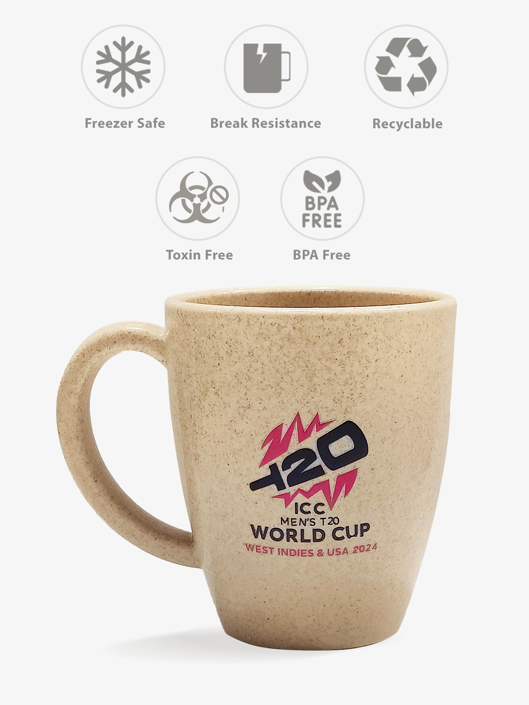 India ICC Men's T20 WC-24 Team India White and Pink Printed Eco-friendly Mug 325 ML (4)