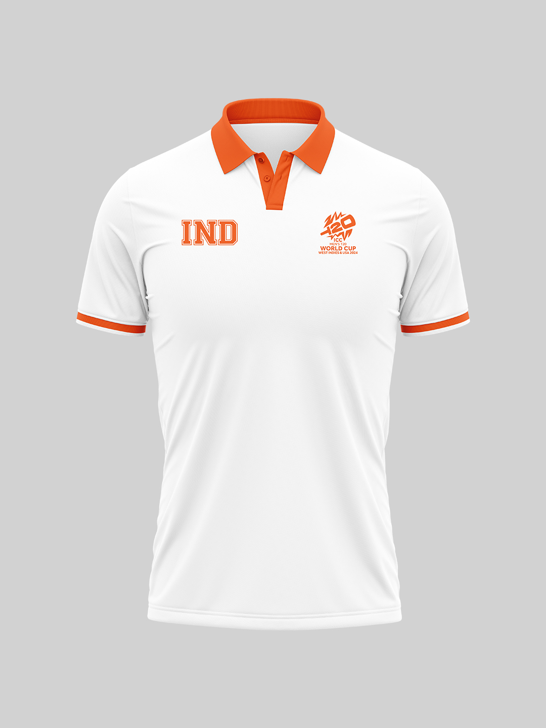 Buy Men White and Orange Logo Printed Half Sleeves Polo Collar Cotton T Shirt from Fancode Shop