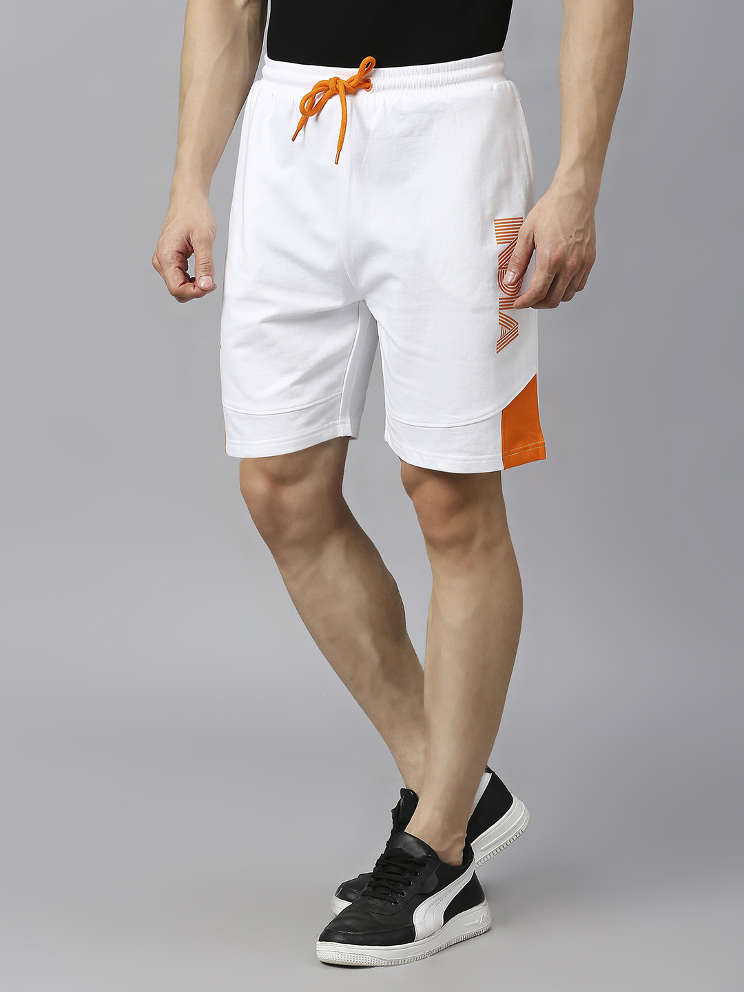 India ICC Men's T20 WC-24 White Logo Printed Mid-Rise Active Sports Shorts (4)