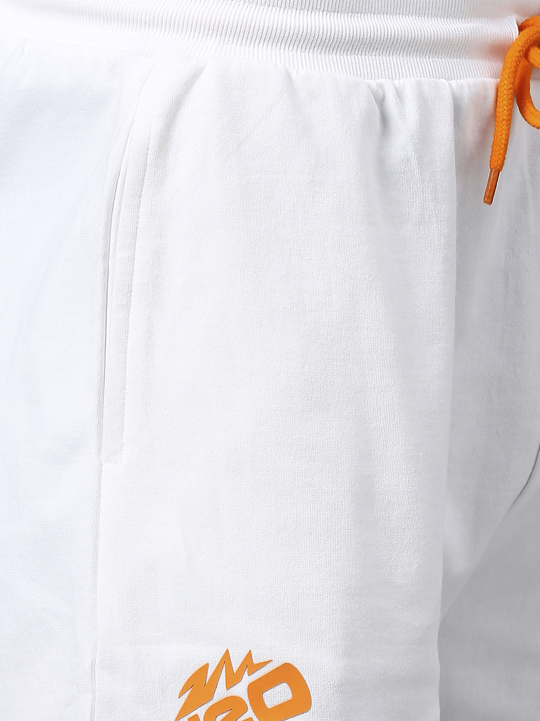 India ICC Men's T20 WC-24 White Logo Printed Mid-Rise Active Sports Shorts (9)