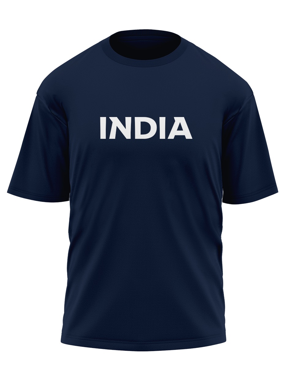 India ICC Women's Cricket World Cup 2025 Unisex Navy Blue Oversized Cotton T-Shirt (3)