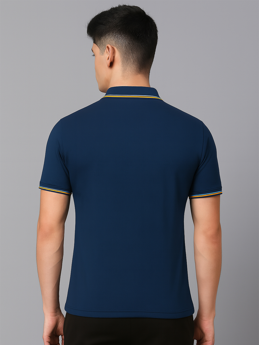 India ICC Women's Cricket World Cup 2025 Unisex Navy Blue Polo Collar Cotton T-Shirt (2)