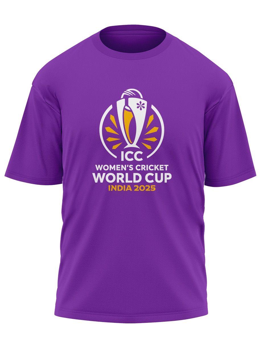 India ICC Women's Cricket World Cup 2025 Unisex Purple Graphic Printed Oversized Cotton T-Shirt (3)