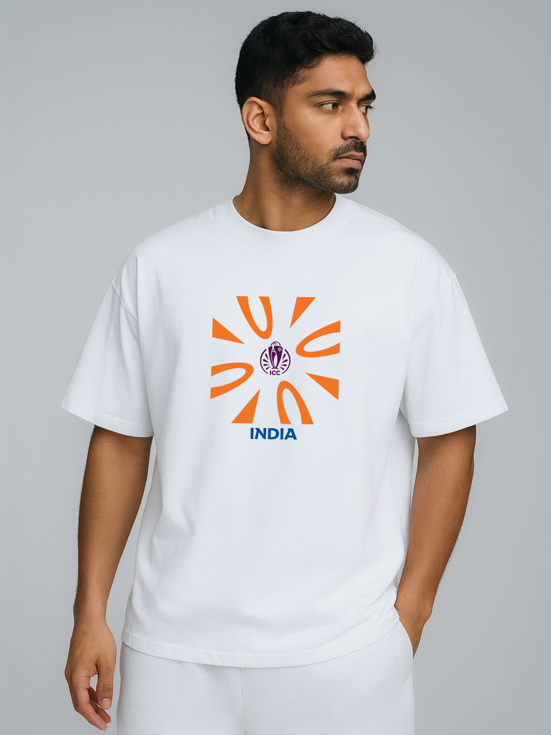 India ICC Women's Cricket World Cup 2025 Unisex White Graphic Printed Oversized Cotton T-Shirt (3)