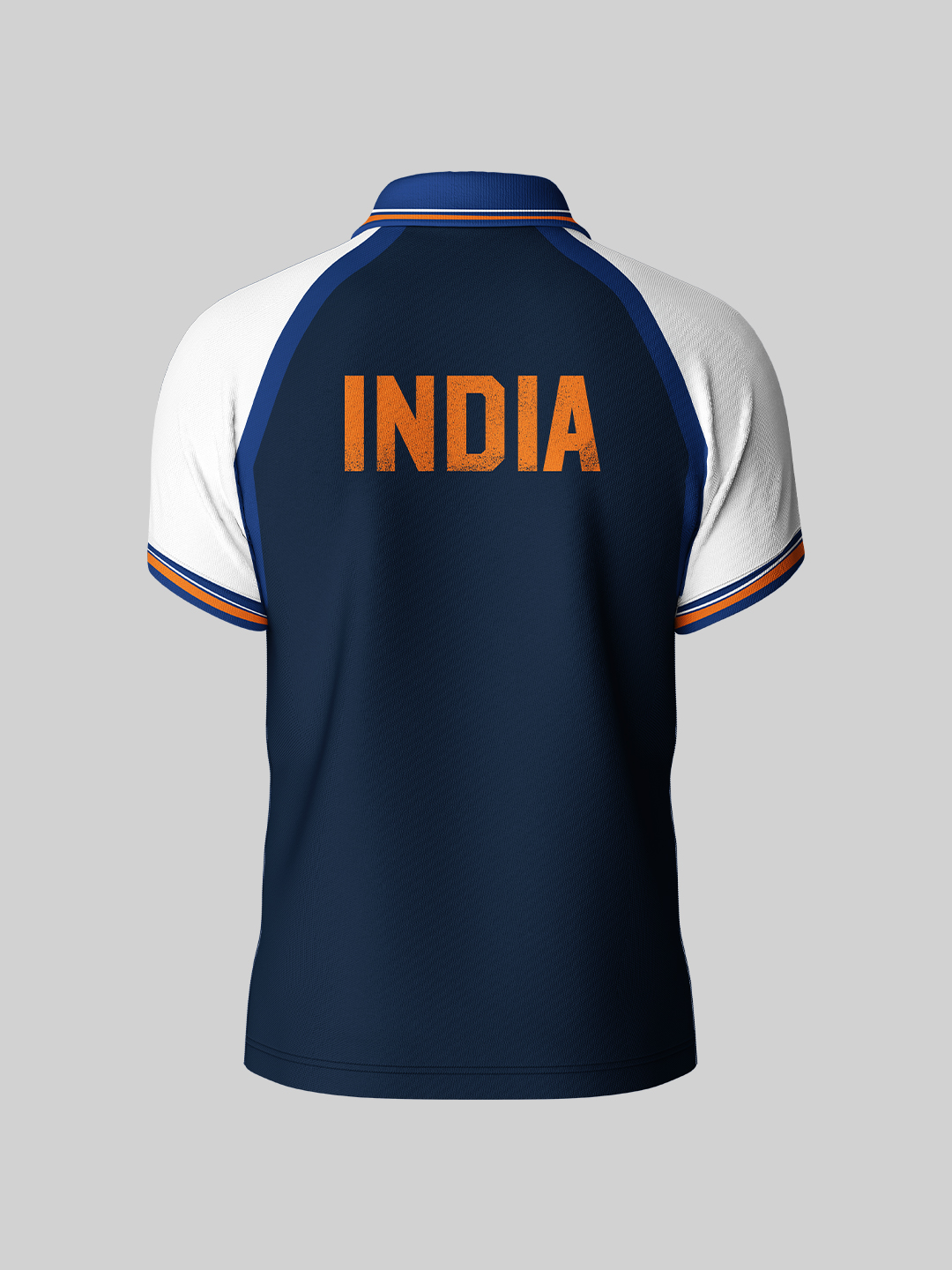 India ICC Women's T20 WC-24 Navy Blue and White Logo Printed Half Sleeves Polo Collar Cotton T-Shirt (2)