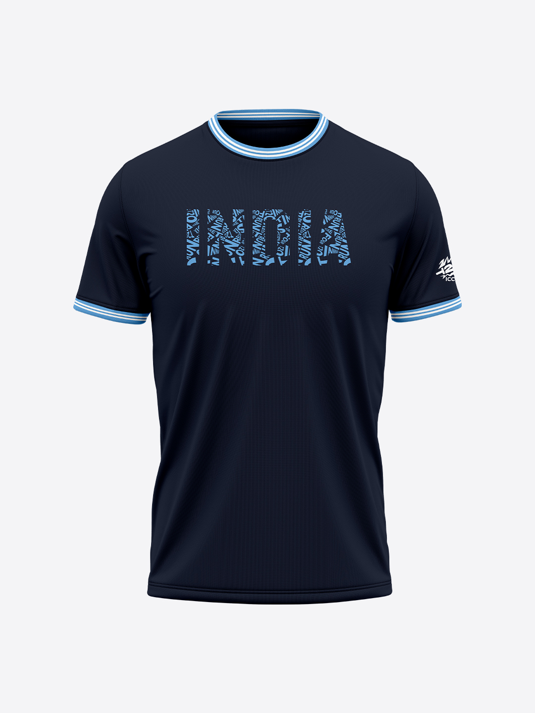 India ICC Women's T20 WC-24 Navy Blue Graphic Typography Printed Cotton T-Shirt (1)