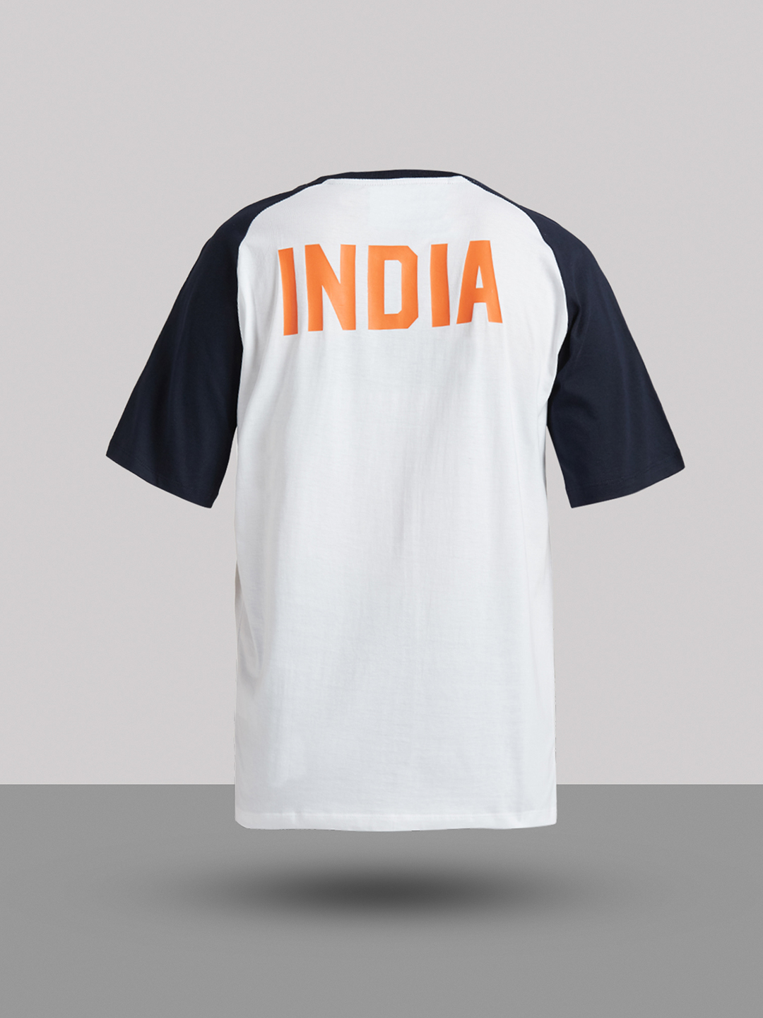 India ICC Women's T20 WC-24 White and Navy Blue Graphic Printed Cotton T-Shirt (8)