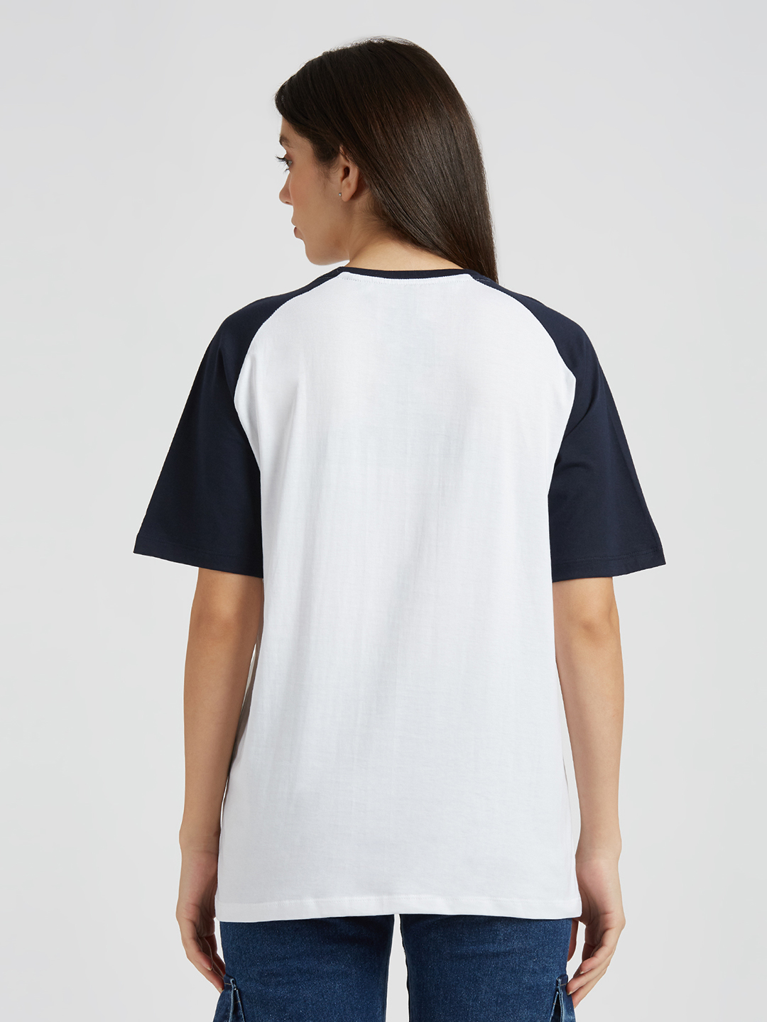 India ICC Women's T20 WC-24 White and Navy Blue Logo Printed Cotton T-Shirt (6)