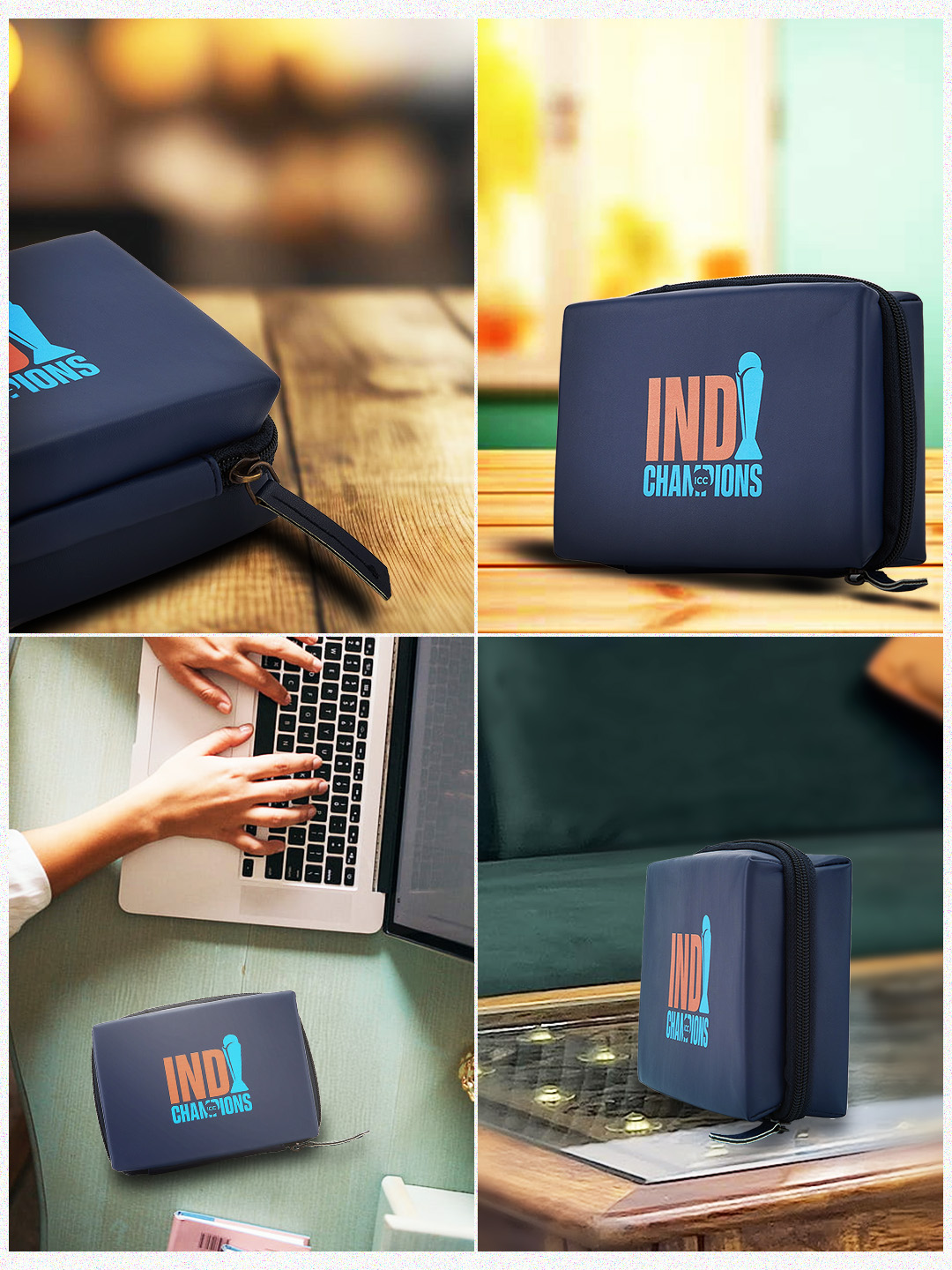 India ICC Champions Trophy 2025 - Portable Pouch for Electronics, Accessories, USB Cables, Power Bank, Gadget Organizer  (4)