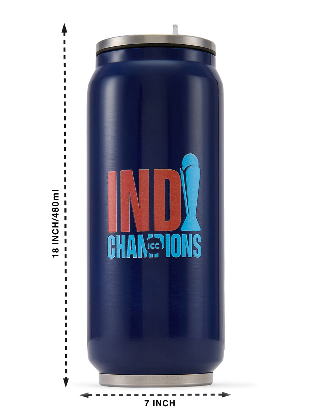 India ICC Champions Trophy 2025 - Double Walled, Vacuum Insulated, Hot and Cold Beverages, Easy to Carry, Travel Coffee  (7)