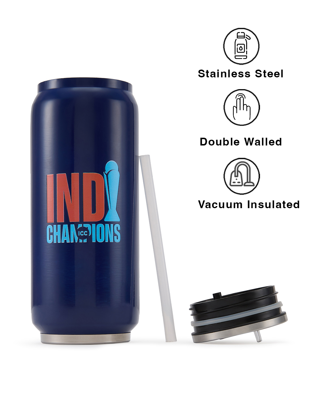 India ICC Champions Trophy 2025 - Double Walled, Vacuum Insulated, Hot and Cold Beverages, Easy to Carry, Travel Coffee  (3)