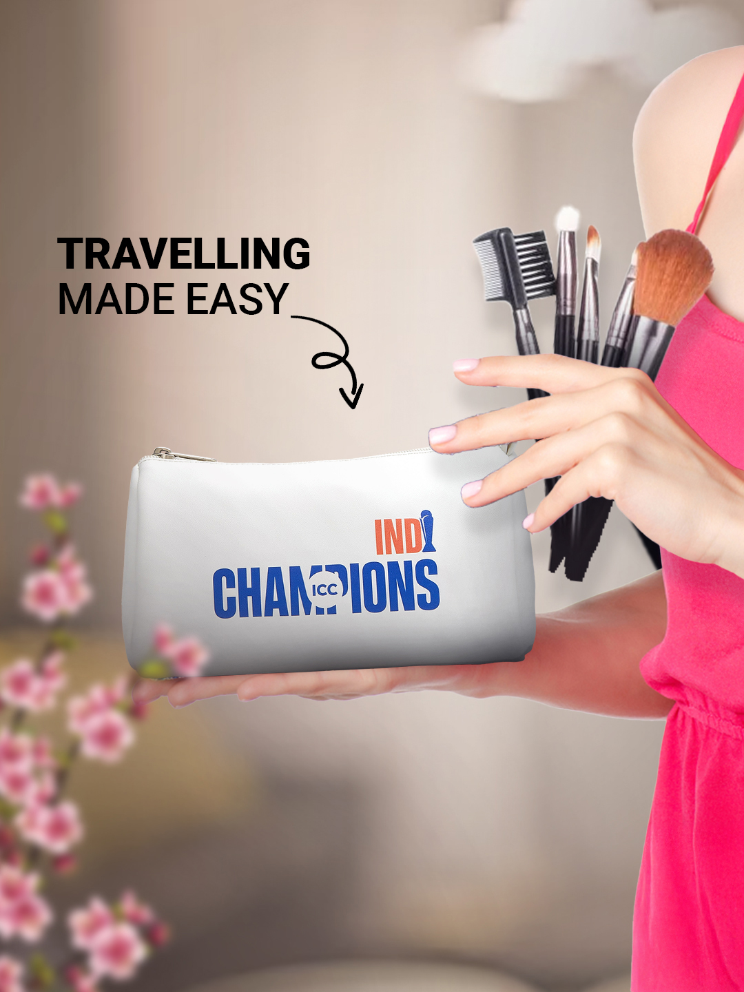 India ICC Champions Trophy 2025 - Lightweight Travel Organiser, Compact Size, Multi-Purpose Pouch for Men and Women - Wh (7)