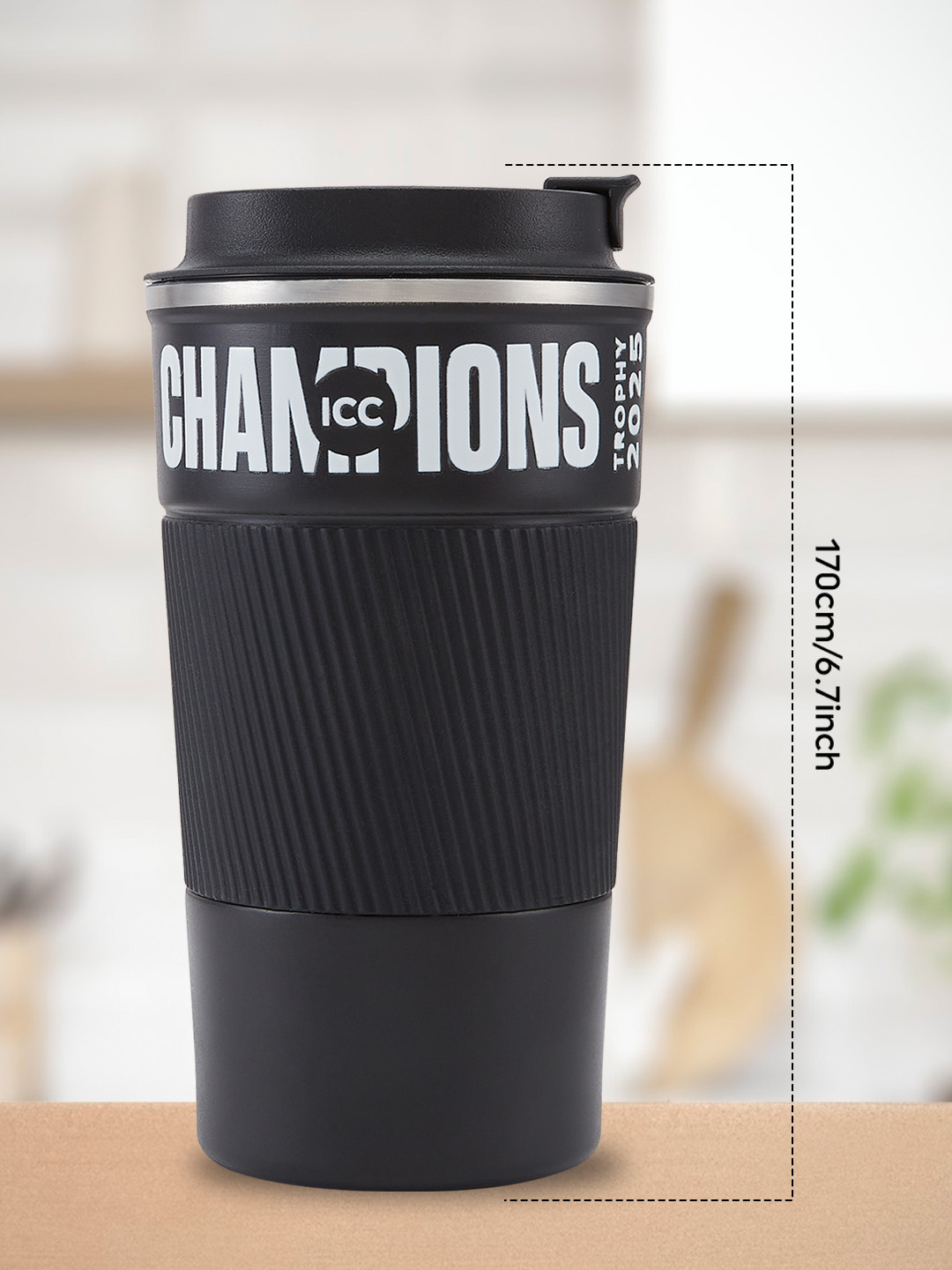 India ICC Champions Trophy 2025 - Double Walled, Vacuum Insulated, Hot and Cold Beverages, Easy Grip, Travel Coffee Mug, (10)