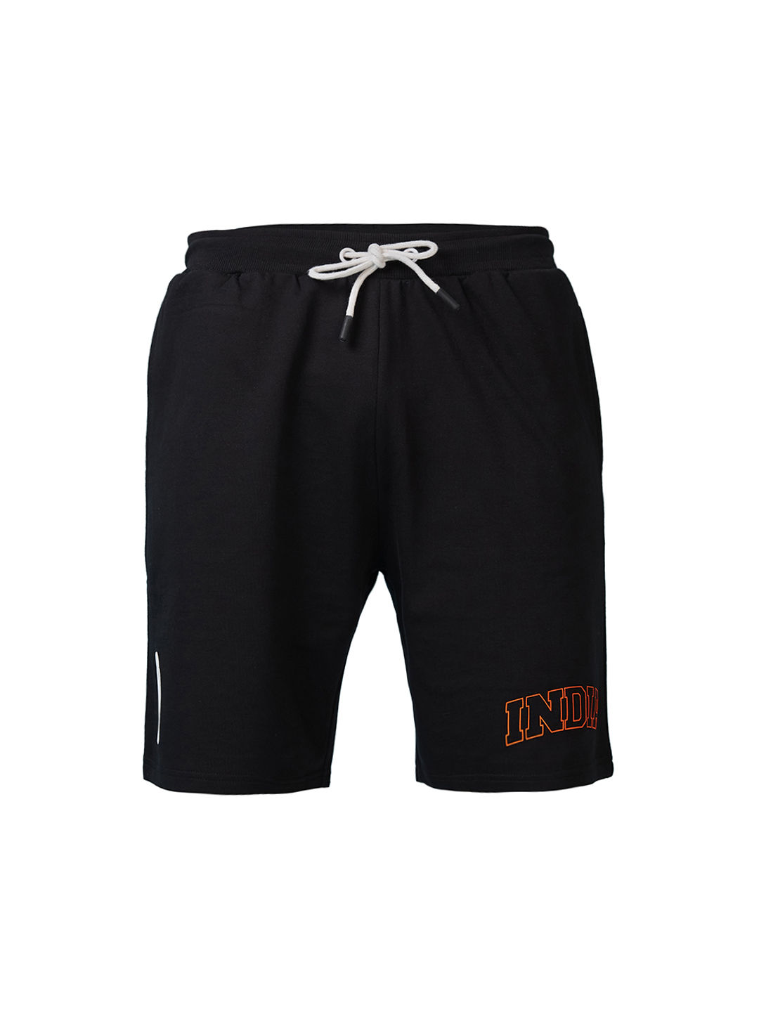 India ICC Champions Trophy 2025 Men Black Logo Printed Mid-Rise Regular Fit Running Shorts (6)