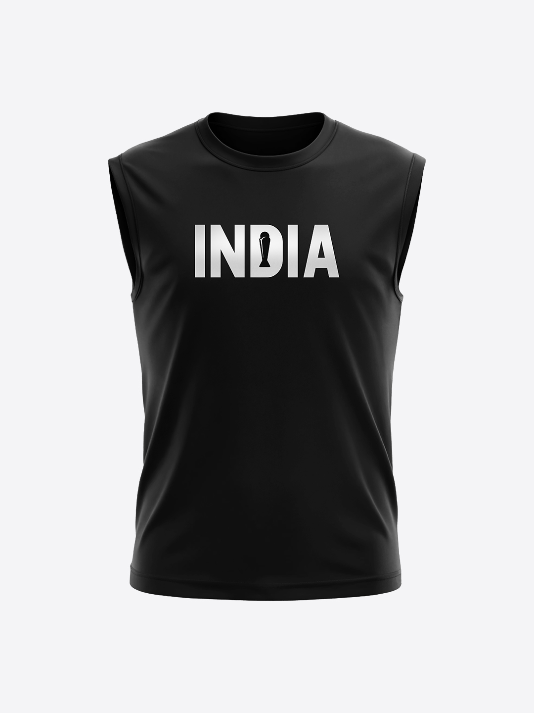 India Men Black Printed Sleeveless Round Neck Cotton Vest (2)