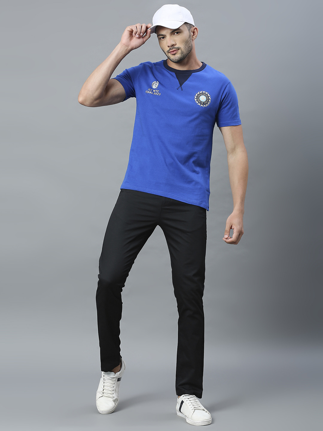 India Men Navy Blue Graphic Printed Half Sleeves T-Shirt - Pack of 2 (5)