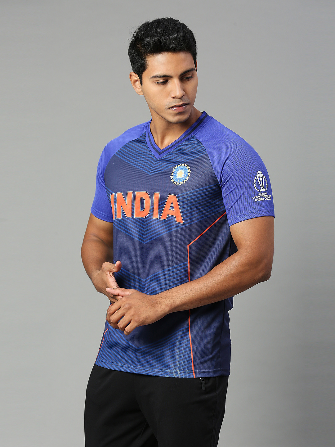 India Men Navy Blue Graphic Printed Half Sleeves T-Shirt - Pack of 2 (6)