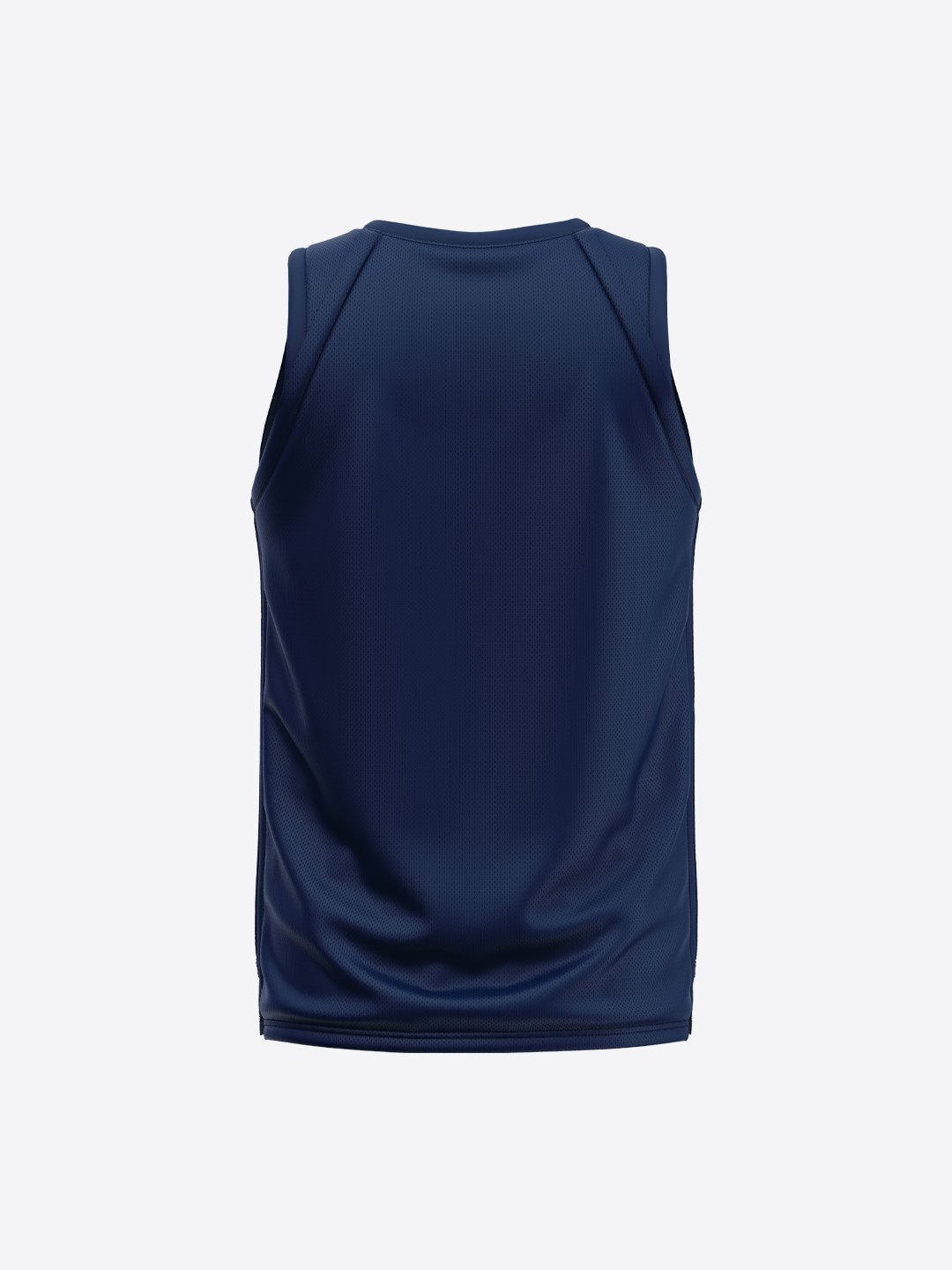 India Men Navy Blue Printed Sleeveless Round Neck Polyester Sports Vest (2)